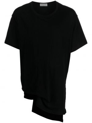 Асиметрична памучна тениска Yohji Yamamoto черно
