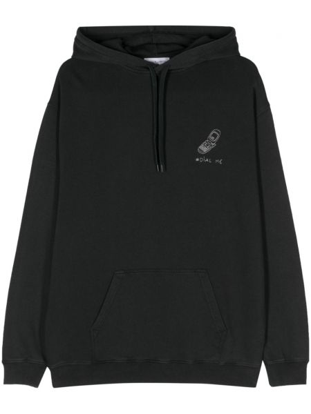 Pamučna hoodie s kapuljačom s vezom Maison Labiche siva