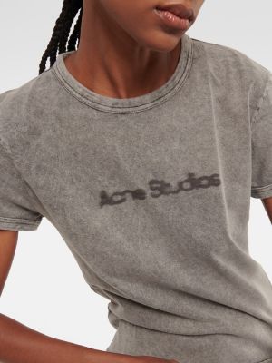 Памучна тениска от джърси Acne Studios сиво