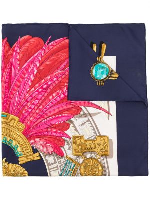 Schal mit federn Hermès blau