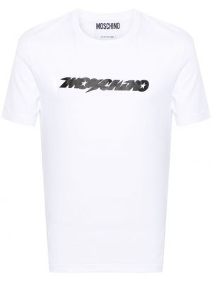 Tricou din bumbac cu imagine Moschino alb