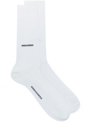 Bavlněné ponožky Dsquared2 bílé