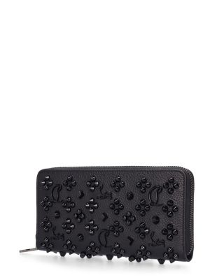 Kožená kožená peňaženka Christian Louboutin čierna