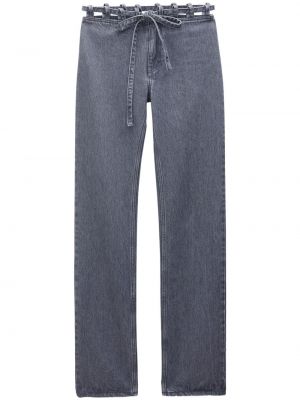 Čipkované džínsy s rovným strihom Filippa K sivá