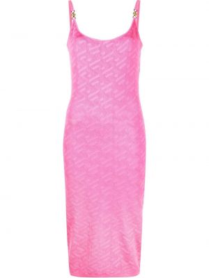 Жакардова коктейлна рокля Versace розово