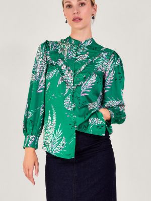Блузка с принтом Monsoon зеленая