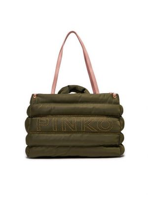 Найлонови шопинг чанта Pinko зелено