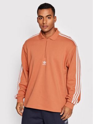 Relaxed суитчър на райета Adidas оранжево