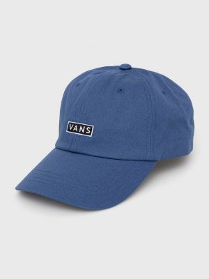 Памучна шапка с апликация Vans синьо