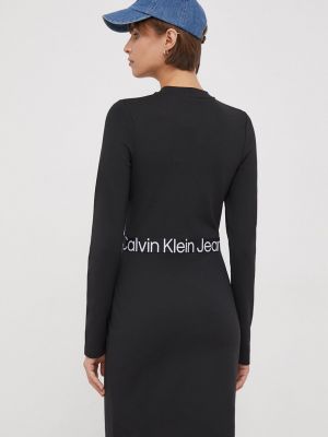 Testhezálló mini ruha Calvin Klein Jeans fekete