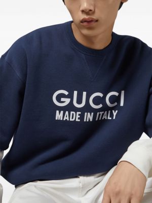 Bavlněná mikina s potiskem Gucci modrá
