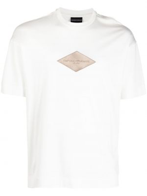 Tričko s výšivkou Emporio Armani biela