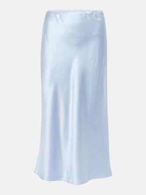 Hedvábné saténové midi sukně Joseph modré
