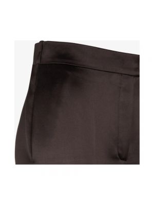 Pantalones ajustados de cintura alta de raso Fendi marrón