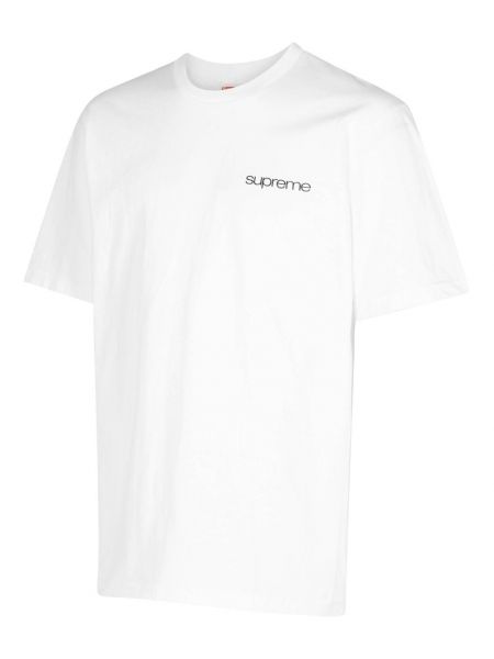 T-shirt en coton à imprimé Supreme blanc