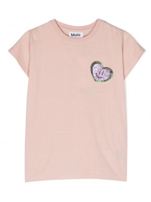 T-shirt con paillettes Molo rosa