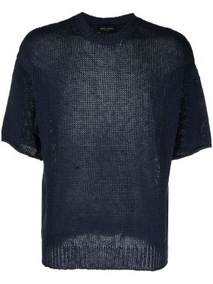 Прозрачна плетена риза Roberto Collina синьо