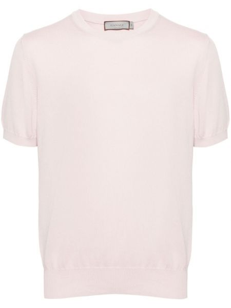 Majica s okruglim izrezom Canali ružičasta