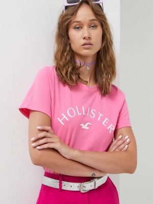 Pamut póló Hollister Co. rózsaszín