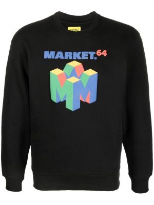 Trykt sweatshirt Market svart