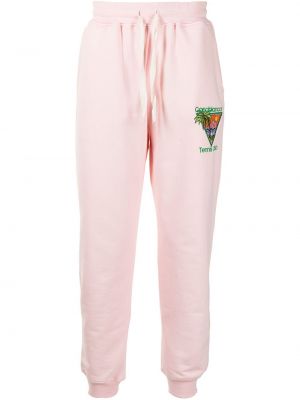 Pantalones de chándal con bordado Casablanca rosa