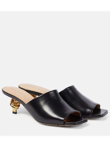 Mules de cuero Bottega Veneta negro