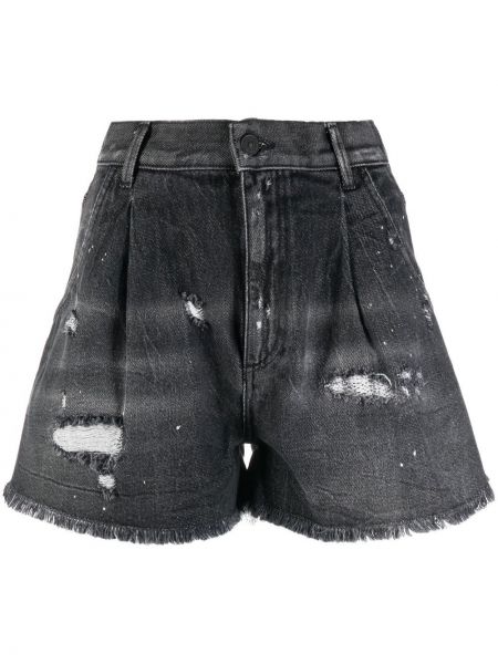 Obrabljene kratke jeans hlače Dondup črna
