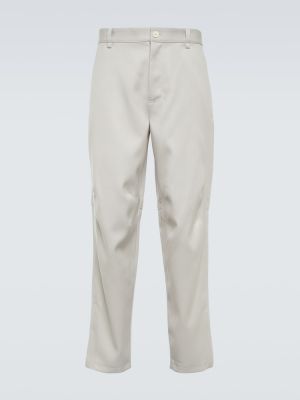 Μάλλινο παντελόνι με ίσιο πόδι Lanvin λευκό