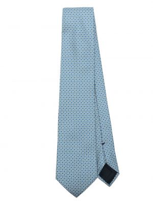 Hedvábná kravata s potiskem Brioni modrá