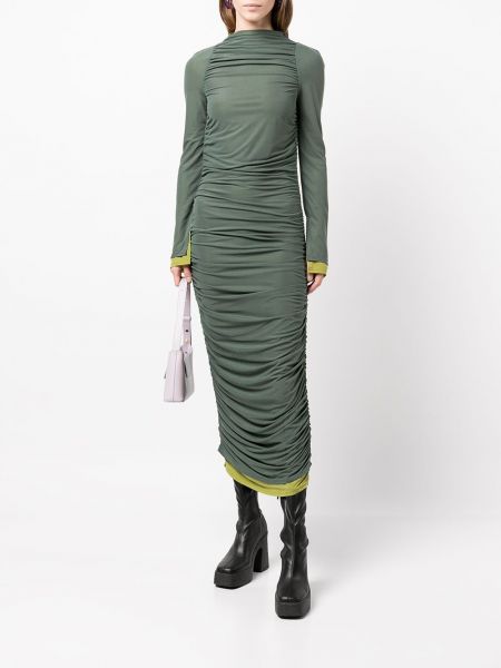 Sukienka koktajlowa z siateczką Simon Miller zielona