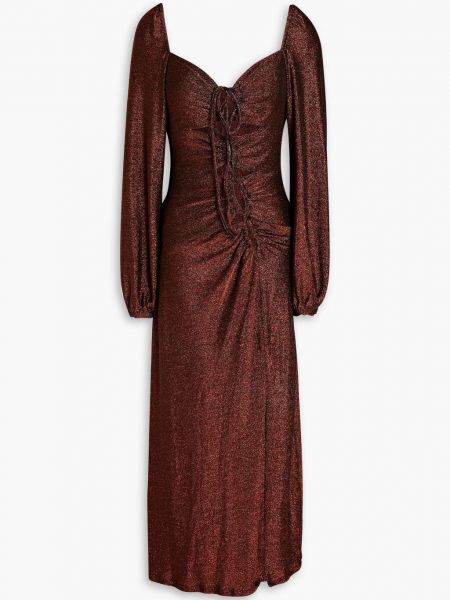 Платье миди Whitney из эластичного джерси с металлизированным вырезом Nicholas, медь