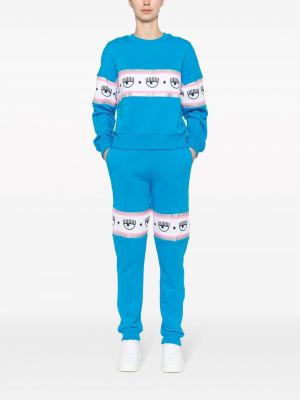 Bavlněné sportovní kalhoty Chiara Ferragni modré
