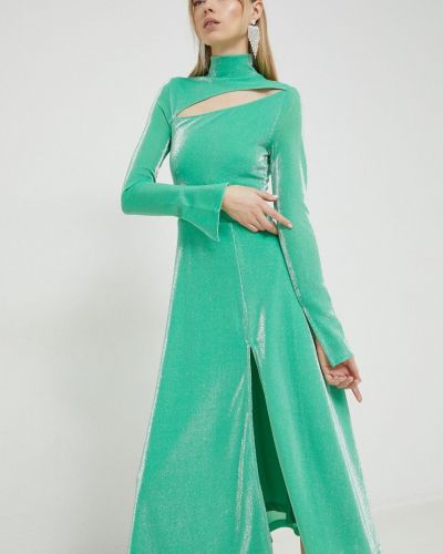 Rotate ruha zöld, maxi, harang alakú