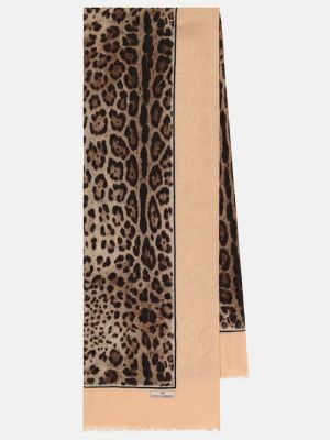 Fular cu imagine cu model leopard Dolce&gabbana alb