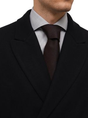 Шелковый шерстяной галстук Stefano Ricci коричневый