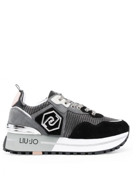 Кружевные кроссовки на шнуровке Liu Jo, черные