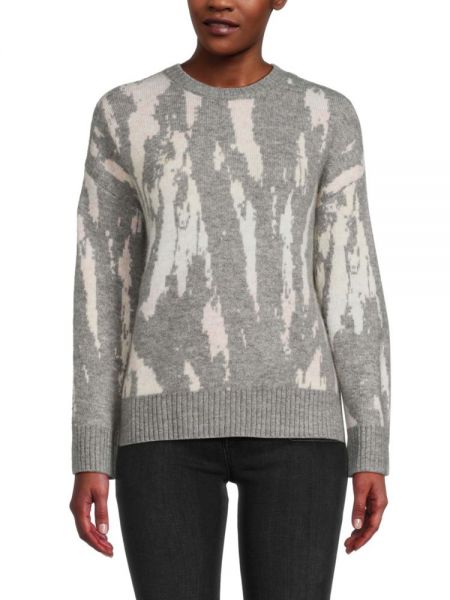 Шерстяной свитер с абстрактным узором Rails серый