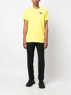 T-shirt en coton avec applique Moncler jaune