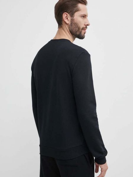 Bluza bawełniana z nadrukiem Ea7 Emporio Armani czarna