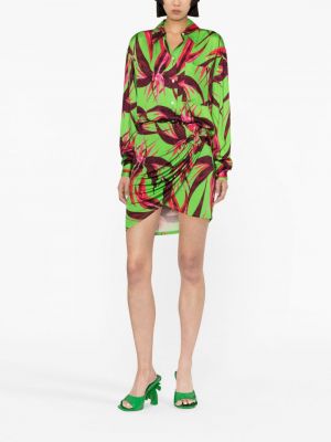 Květinové mini sukně s potiskem Louisa Ballou zelené