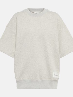 Bavlnené tričko Jil Sander sivá