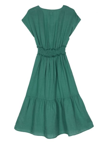 Lněné midi šaty 120% Lino zelené