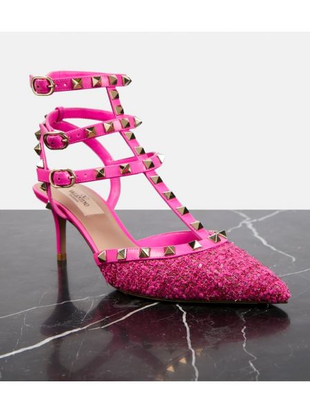 Полуотворени обувки Valentino Garavani розово
