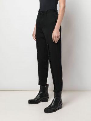 Slim fit kalhoty s vysokým pasem Yohji Yamamoto černé