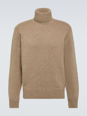 Kašmira vilnas džemperis ar augstu apkakli Polo Ralph Lauren brūns