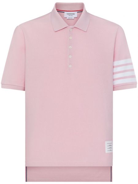 Raidallinen pikeepaita Thom Browne pinkki