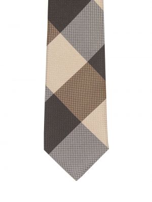 Krawat w kratkę oversize Burberry beżowy