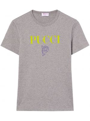 T-shirt con stampa Pucci grigio