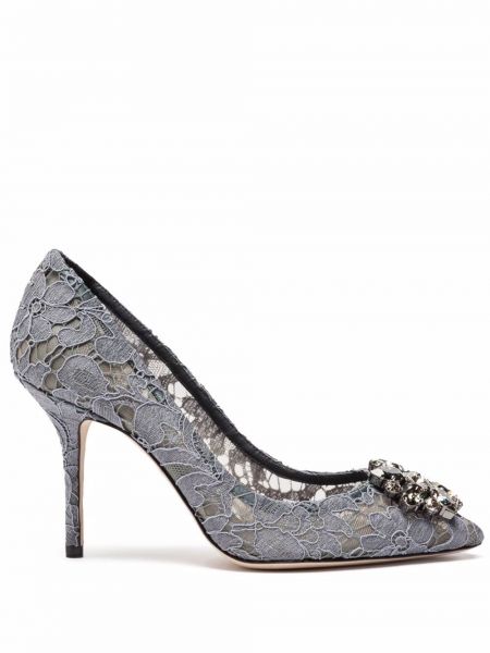 Escarpins en dentelle Dolce & Gabbana gris