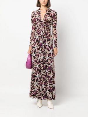 Mustriline lilleline kleit Dvf Diane Von Furstenberg pruun